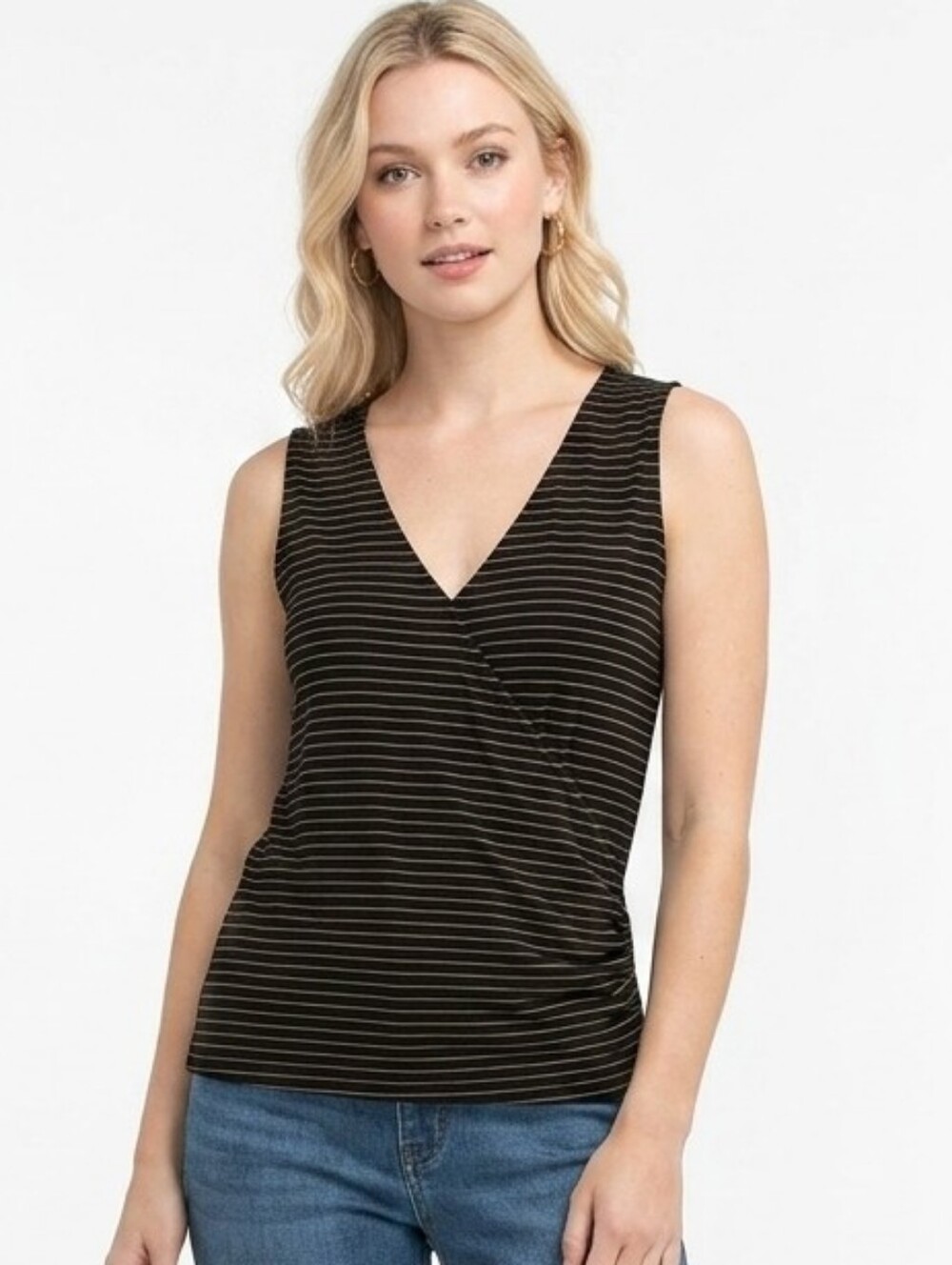 Banana Republic Top sleeveless wrap pinstripe v-neck small tank